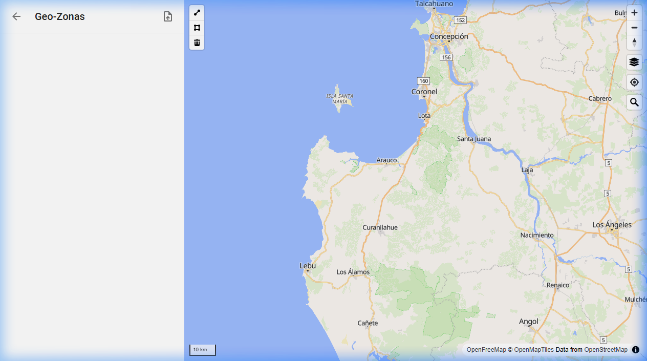 Trazado y visualización de geocercas sobre el mapa en la plataforma GPS